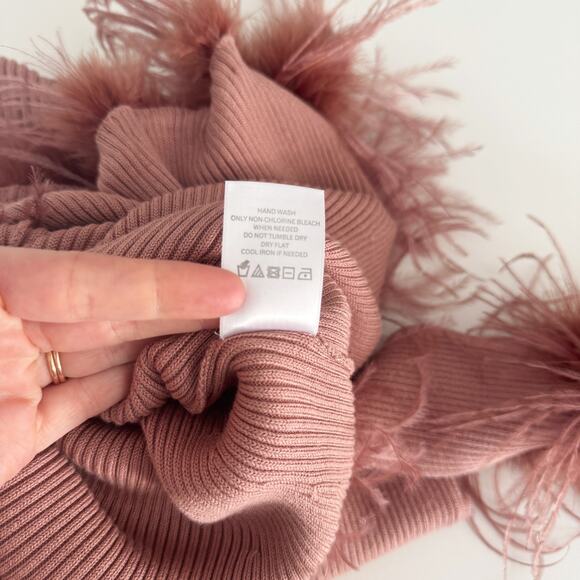 Lovers and Friends Mauve Ellerie Feather Knit Mini Dress Size XS - Picture 8 of 8